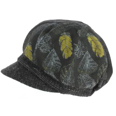 Casquette Garvoche Palaka Noir - TRACLET motif plume Reference : 6060 | Chapellerie Traclet
