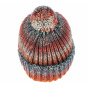 Orange citrus bonnet with pompon 