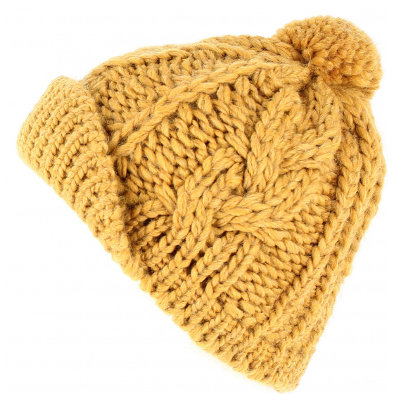 Bonnet casquette cublize jaune moutarde