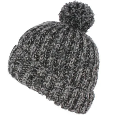 Argume Beanie with Pompom in heather black Reference: 2895 | Traclet Hat Shop