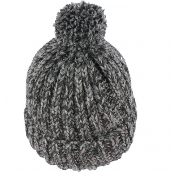 Citrus Beanie with Pompom in heather black Citrus Beanie with Pompom in heather black