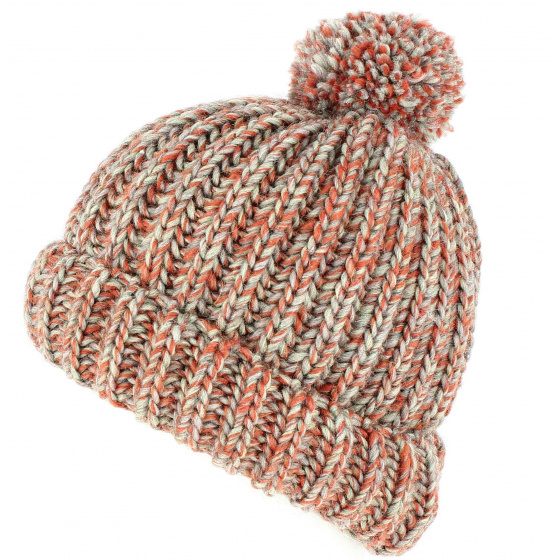 Orange Pom Pom Beanie