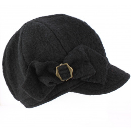 Casquette gavroche Liliana Noir Laine Bouillie -Traclet