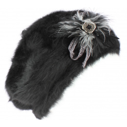 Angora Charme Black beret - TRACLET