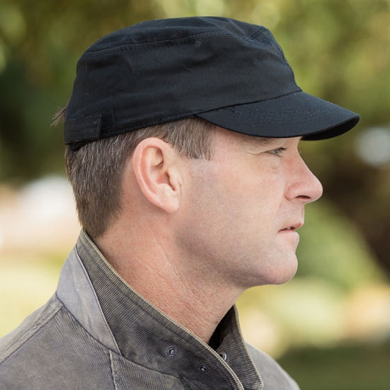 Black Cotton Army Cap - Result Headwear