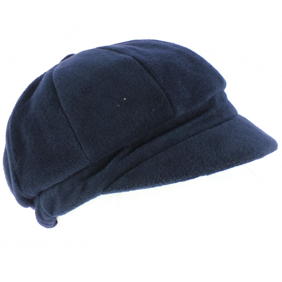 Navy Fleece Newsboy Cap Abby - TRACLET Navy Fleece Newsboy Cap Abby - TRACLET