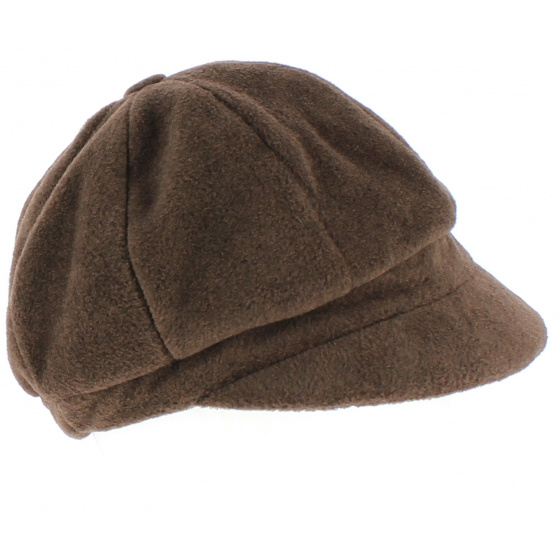Brown Abby Fleece Newsboy Cap - TRACLET Brown Abby Fleece Newsboy Cap - TRACLET