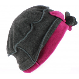 Toque Amalia polaire Anthracite/ Fushia - Traclet