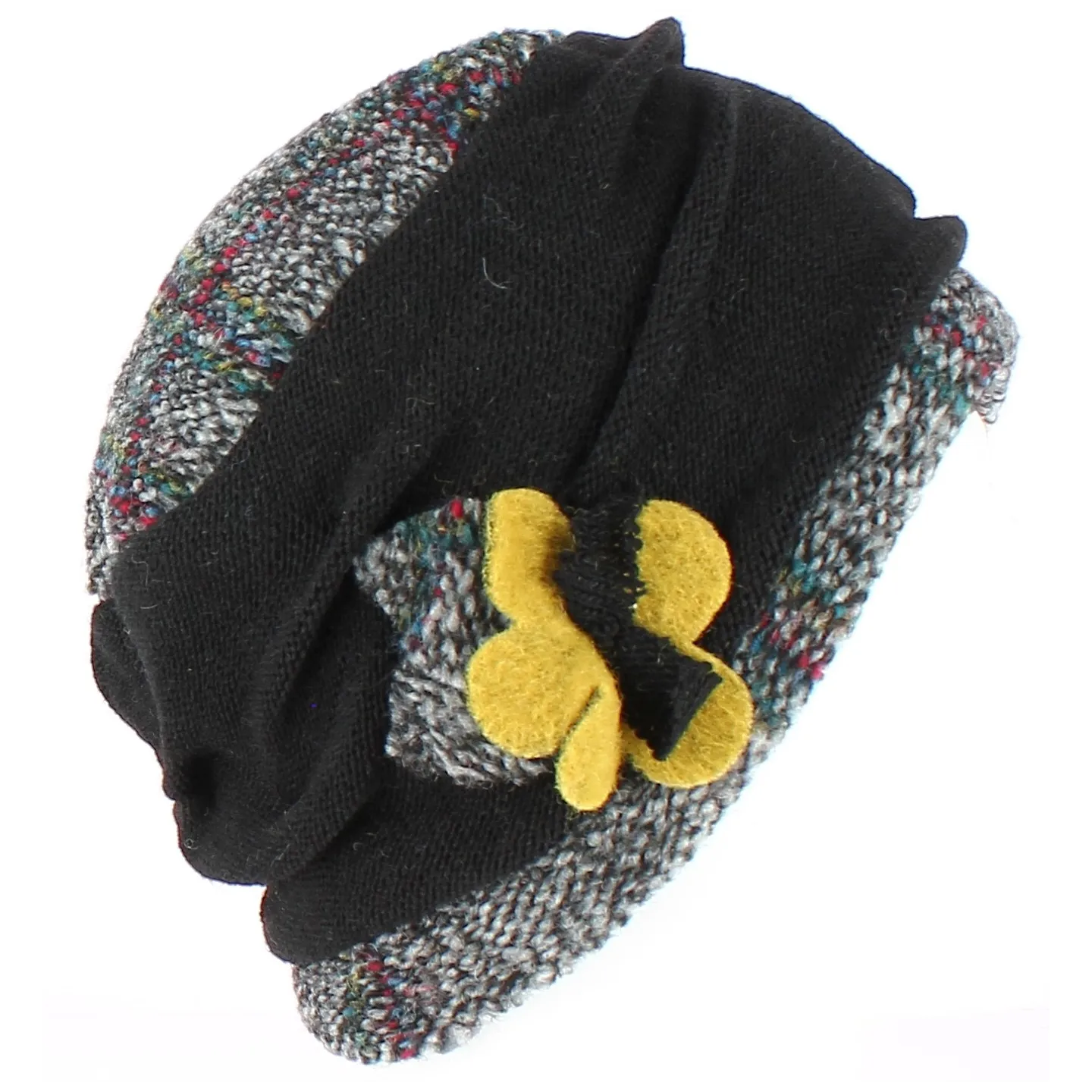 Toque Ethel Laine Noir/Gris- Traclet Reference : 2240 | Chapellerie Traclet