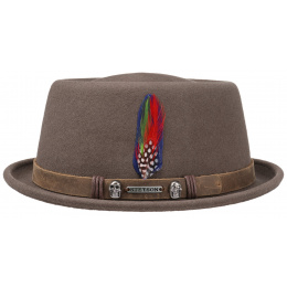 Stetson - Brown Woolfelt Lions Porkpie Hat