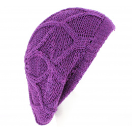 Purple Knitted Roberti Beret - Traclet