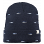 Vinson Navy Blue Fish Embroidered Beanie - Barts
