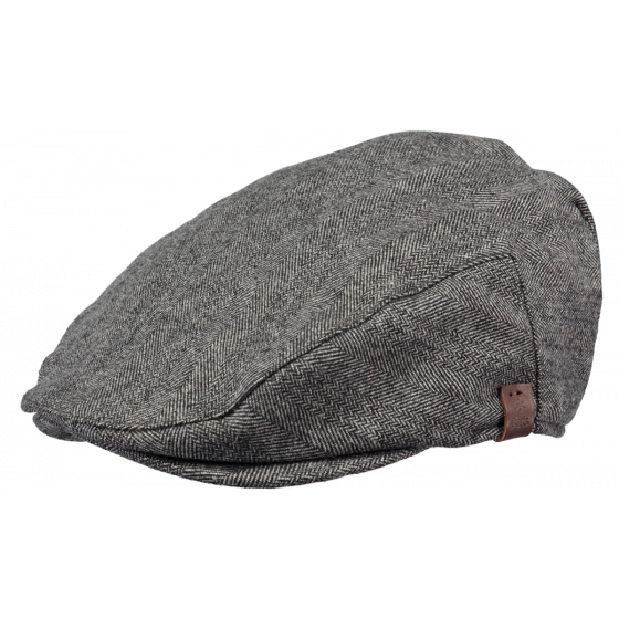 Grey Dayton Herringbone Flat Cap - Barts