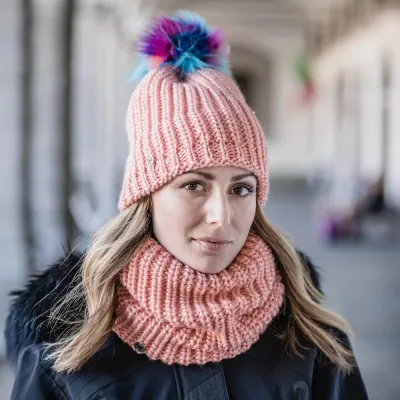 Orange Knitted Polar Snood - Buff Reference: 7631 | Traclet Hat Shop