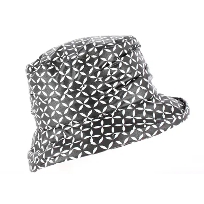 Waterproof Bucket Hat Brocéliande Black & White - Traclet Reference: 4102 | Traclet Hat Shop