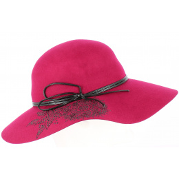 Moira Red Wool Wide-Brimmed Hat - TRACLET