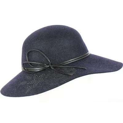 Rochefort Blue Wool Felt Wide-Brimmed Hat - Traclet Reference: 6150 | Traclet Hat Shop