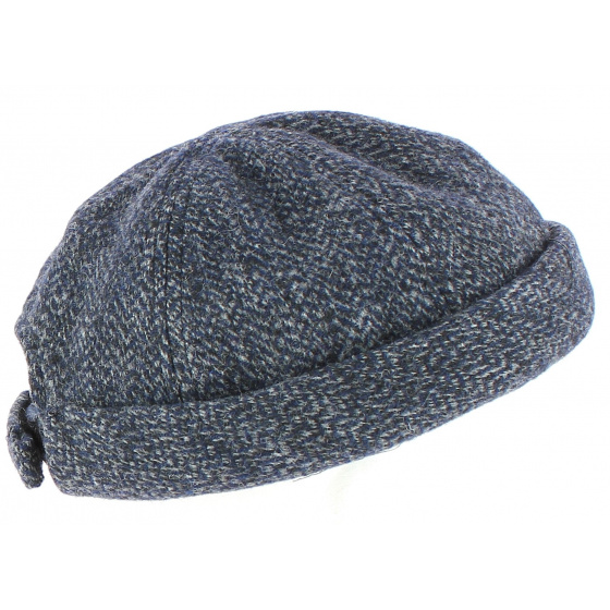 Bonnet Docker Brice chiné Bleu - Traclet Bonnet Docker Brice chiné Bleu - Traclet