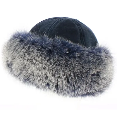 Samara Leather & Fox Fur Hat - Traclet Reference: 3129 | Traclet Hat Shop