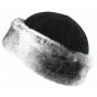 Aksinya Leather & Rabbit Fur Hat Black - Traclet
