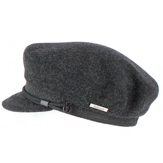 Elven Anthracite Wool Sailor Cap-Traclet