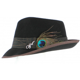 Fedora Hat Clark Black Felt - Carlos Santana