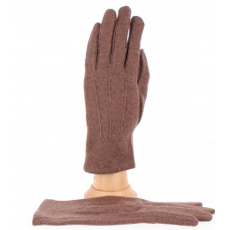 Women's Brown Alice Wool Touchscreen Gloves - Traclet