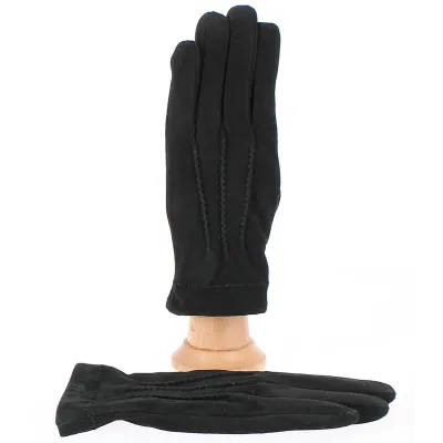 Men's Aaron Leather Gloves Black - Traclet Reference: 608 | Chapellerie Traclet