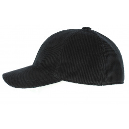 Black Cotton Cord Baseball Cap - Crambes