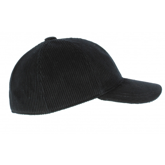 Black Cotton Cord Baseball Cap - Crambes