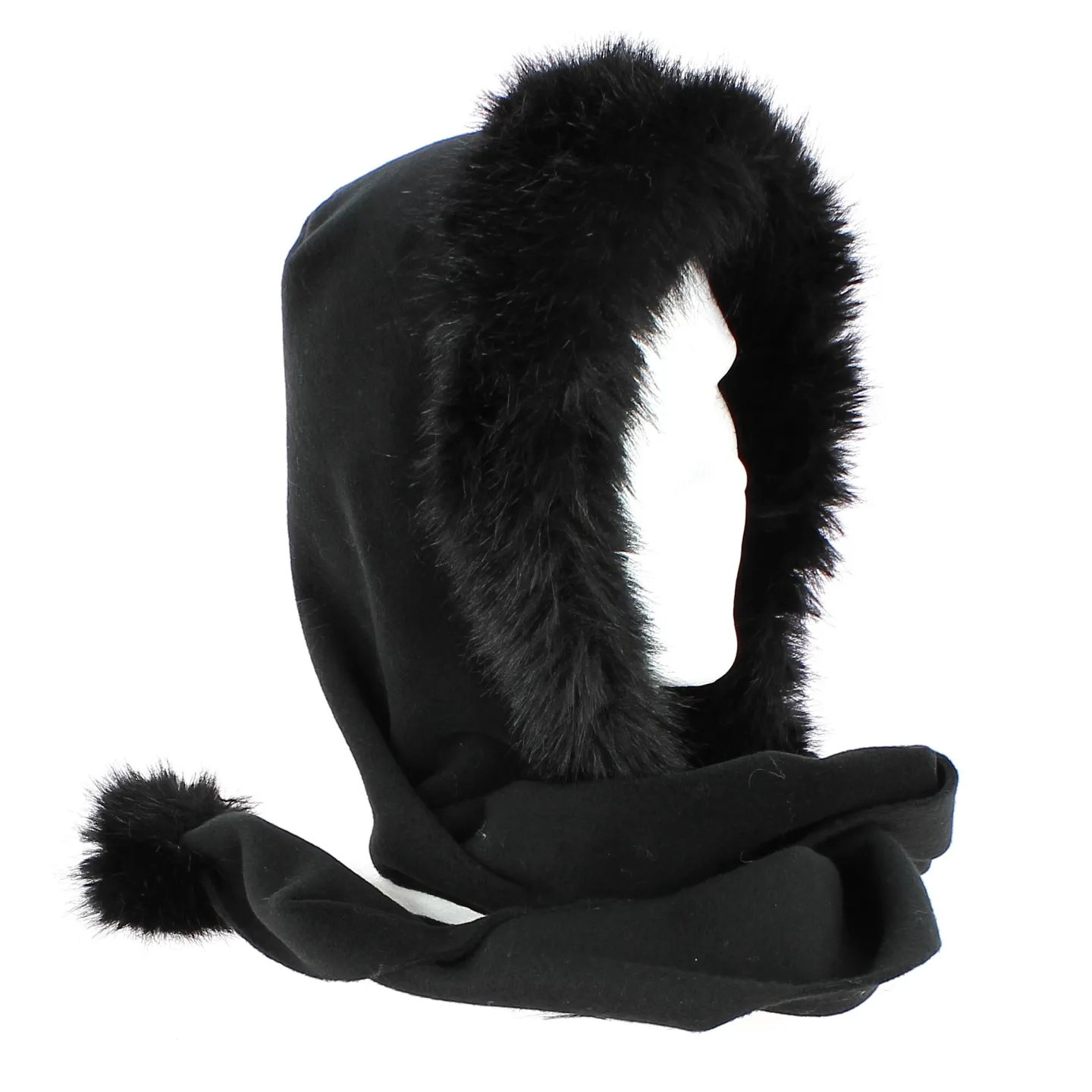 Capuche Jacqueline polaire Noir - Traclet