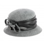 Astrid Wool Felt Cloche Hat in Grey - Traclet