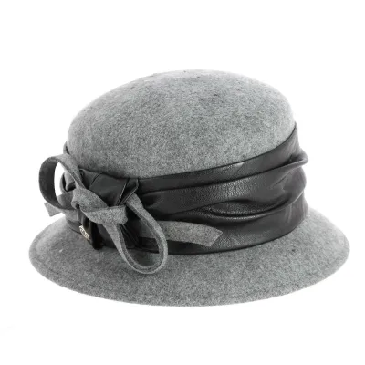 Chapeau Cloche Astrid en Feutre Laine Gris- Traclet