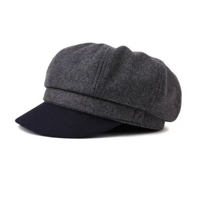 Montreal Grey and Black Newsboy Cap - Brixton Reference: 8497 | Chapellerie Traclet