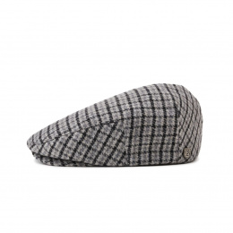 Gray Houndstooth Hooligan Flat Cap - Brixton