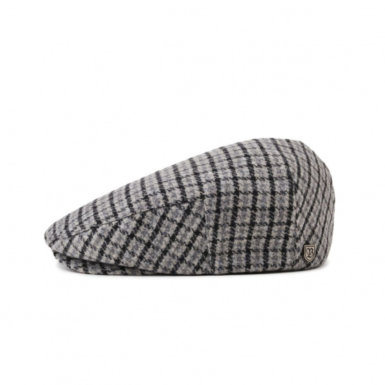 Hooligan Flat Cap Houndstooth Grey- Brixton