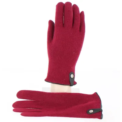 Gants Tactiles Séville Laine & Cachemire Bordeaux/Noir- Traclet Reference : 8512 | Chapellerie Traclet