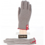 Seville Tactile Gloves Wool & Cashmere Taupe/Red- Traclet