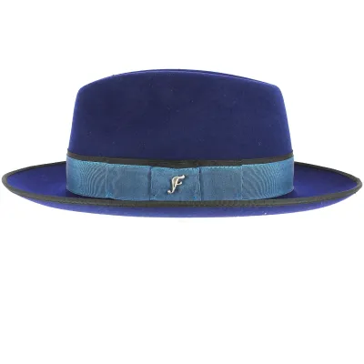 Royal Blue Wool Felt Fedora Hat Isidore - Fléchet  Reference: 8446 | Traclet Hat Shop