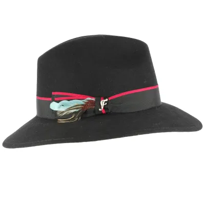 Black Wool Felt Traveller Hat Alberto - Fléchet Reference: 8444 | Traclet Hat Shop