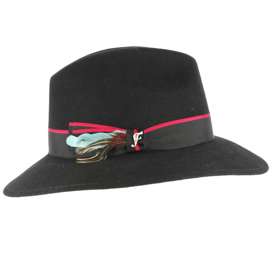 Black Wool Felt Traveller Hat Alberto - Fléchet