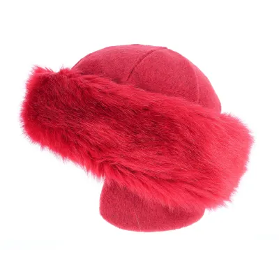 Red Fur Chamonix Beanie made in france - Traclet Reference: 7674 | Chapellerie Traclet