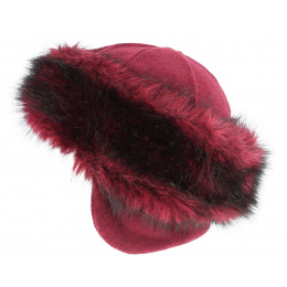 Burgundy Chamonix Fur Beanie - Traclet