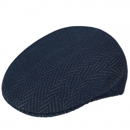 Blue and Gray Herringbone 504 Cap - Kangol