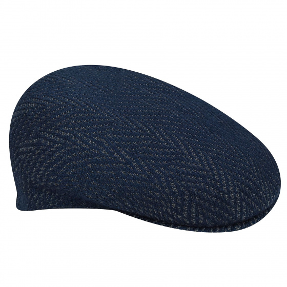 Blue and Gray Herringbone 504 Cap - Kangol