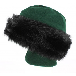Toque Chamonix Fourrure - Vert Sapin
