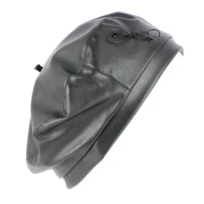 Black Faux Leather Candide Beret - Traclet Reference: 8536 | Traclet Hat Shop