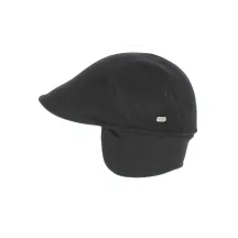 Black Polo cap with ear flaps - Crambes Reference: 367 | Traclet Hat Shop