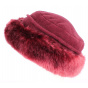 Akilina Faux Fur Beanie with Fleece Lining in Mahogany - Traclet