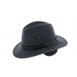 Traveller Hat Mac Eye Ear Flaps Wool Felt Anthracite - Herman